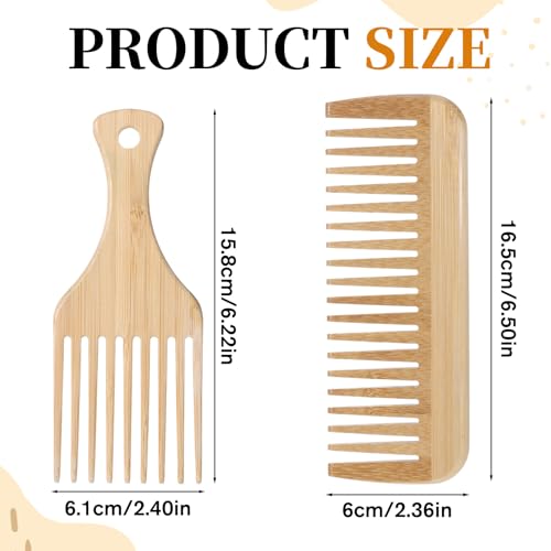 Peine de Madera Bamboo Set de 2 Piezas miniatura 2
