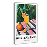 Póster retro de Agua de Valencia en lienzo, decoración de dormitorio, paisaje, oficina, habitación, regalo, 40 x 60 cm