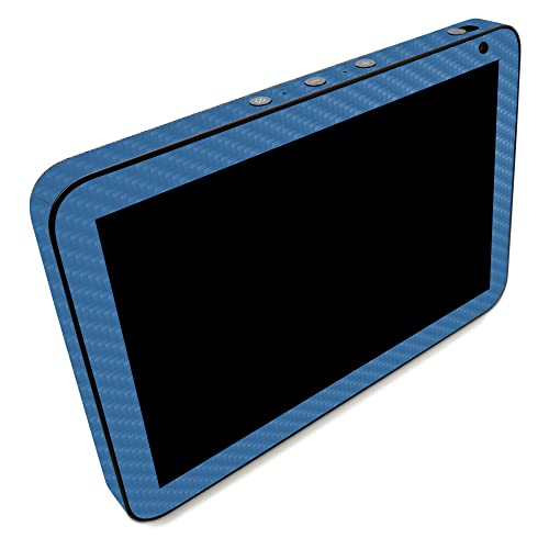 Image of MightySkins Carbon Fiber Skin Compatible with Amazon Echo Show 8 (Gen 2) - Solid Blue | Protective, Durable Textured Carbon Fiber Finish | Easy to Apply | Made in The USA
