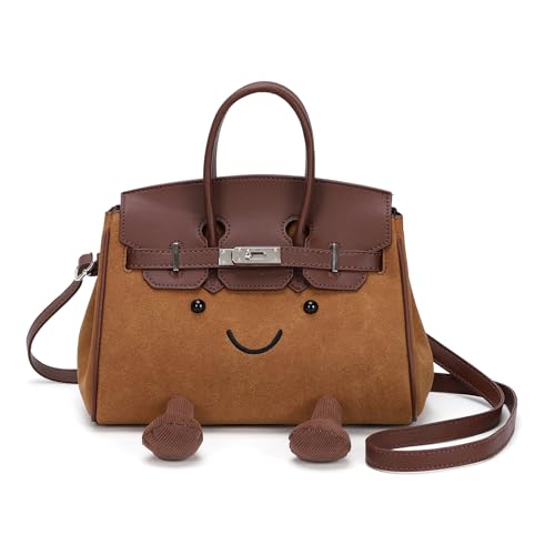 Women's Handbag with Playful Smile Face Design, comfortable Shoulder Bag