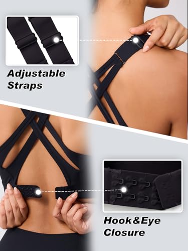 High Impact Sports Bra for Women – High Support Molded Cups, Adjustable Straps & Back Closure, Cross, Workout & Running Bra2