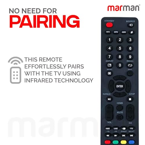 Image of marman Compatible with Impex Tv Remote Control Suitable for LED LCD Television Without Voice Command Plug and Play Control - Match Exactly with Existing Remote Key by Key for Better Performance