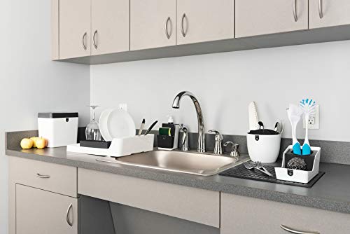 Crippa Kitchen Sink Mats | Set of 2 Sink Protector Mats For Porcelain and Stainless Steel Sink | Dishwasher Safe Premium Mats | Blac