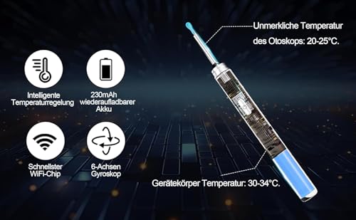 Ohrenschmalz Entferner Otoskop, HOFENY 5MP HD Ohrenreiniger mit 360° Weitwinkel-Ohr-Endoskop, WiFi Ohrenreiniger Kamera mit 6 LEDs, Ohr Endoskop Ohren Reinigung Ohrspiegel für Android/IOS/Harmony