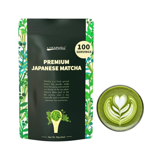 Heapwell Matcha Premium High Grade - Authentic Premium Grade Matcha Green Tea Powder from Japan (113g, 4oz) option