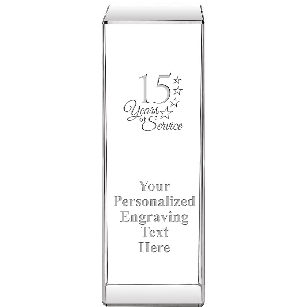 Crown Awards Personalized Crystal Trophy, 6" Engraved Signature Crystal Award Prime
