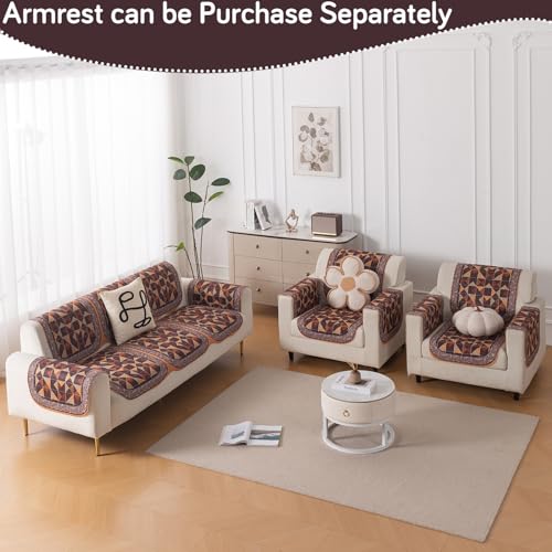 Image of HOKIPO HeavenHue Sofa Cover 5 Seater Panel Set 3+1+1, Rustic Mosaic