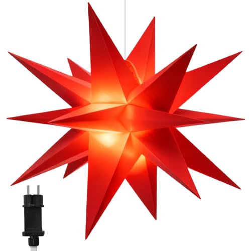 Soontrans Weihnachtsstern Beleuchtet LED 57CM, Leuchtstern Outdoor 3D...
