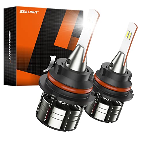 SEALIGHT 9007/HB5 LED Bulbs, 16000 Lumens 300% Brightness Super Bright Bulb 6500K Cool White, Plug and Play Halogen Replacement, Pack of 2