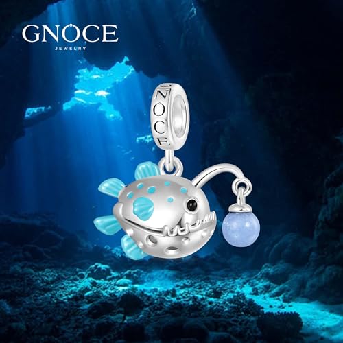 Image of GNOCE Ocean World Cute Animal Charm Beads,925 Sterling Silver Dangle Charms Fit Bracelets & Necklace, Hand-Finished Keepsake Travel Jewelry Gift for Women Men BBF
