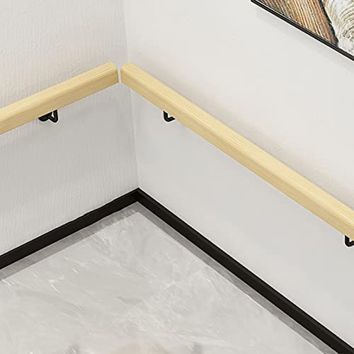 Kit complet de rampe d'escalier bois rustique avec supports de fixation fer