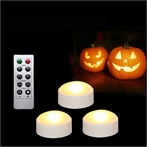 Image of QIDEA LED Pumpkin Lights with Remote and Timer,White Color, 3 Pack