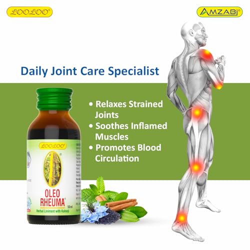 LooLoo Oleo Rheuma Herbal Liniment |Kalonji, Cinnamon, Clove, Mint & Mustard Oil (50ml x 2)