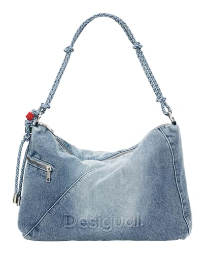 Desigual sac à épaule bandoulière Half Logo Leiria 2.0 Shoulder Bag Denim Raw bleu