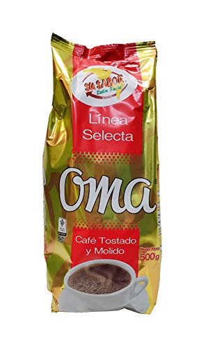 Oma Coffee Linea Selecta, 500 gr-17.6 oz Medium /High Roast Ground Coffee, 100% Colombian Coffee Beans