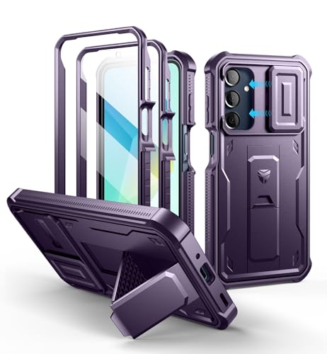 Dexnor for Samsung Galaxy A16-5G Phone Case, [2 Front Frame] [Built-in Magnetic Slide Camera Cover & Kickstand] Heavy Duty Protection Shockproof Case with Screen Protector, 6.7 inch Phantom Purple by Dexnor - Used condition - US$19.48