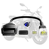 OBD2 Adapter Cable Fits for Delphi Motorcycles, 6Pin to 16Pin OBD2 Diagnostic Adapter Cable Works with All OBDII Scanner