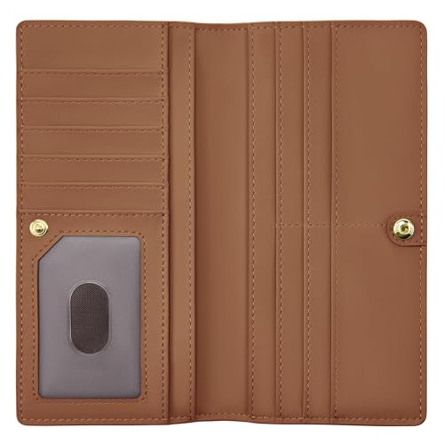 Airkit Slim Womens Wallet Thin RFID Blocking Wallet for Ladies Minimalist Credit Card Holder with Zipper Pocket Matte Brown