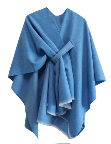 Poncho réversible femme en tricot de qualité supérieure et finitions