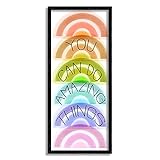 Stupell Industries You Can Do Amazing Things Phrase Stacked Rainbows, entworfen von Daphne Polselli, schwarzer Rahmen, 25,4 x 61 cm, mehrfarbig