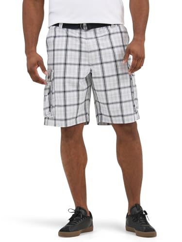 Lee Wyoming Herren-Cargo-Shorts mit Gürtel, Grau kariert, 52 – Ansicht 1