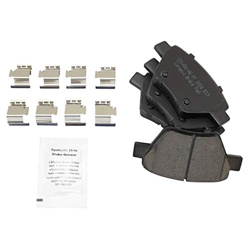 Image of TRQ Rear Brake Pad and Rotor Set Ceramic 272mm Coated Rotors Calipers Compatible with 2010-2012 2014 Volkswagen Jetta