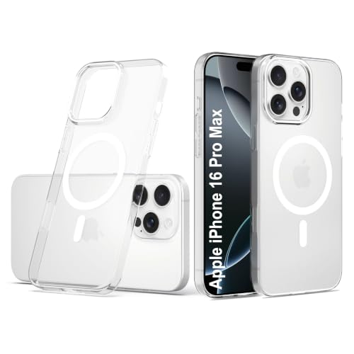 Image of Zapcase Back Case for iPhone 16 Pro Max | Slim Lifetime Anti-Yellow Crystal-Clear Cover with Elevated Camera Protection & MagSafe Compatibility | Premium German Polycarbonate | Shockproof | Clear