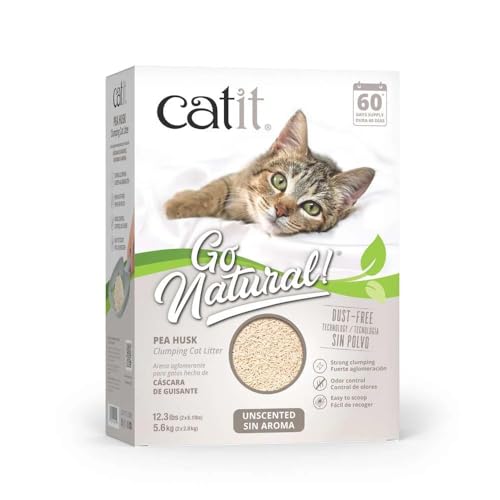 Arena para Gatos Aglomerante de Cascara de Guisante Go Natural, Sin Aroma