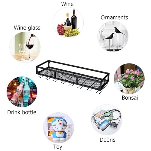 Support de rangement multifonctionnel pour vin et verres, structure métal premium - 3