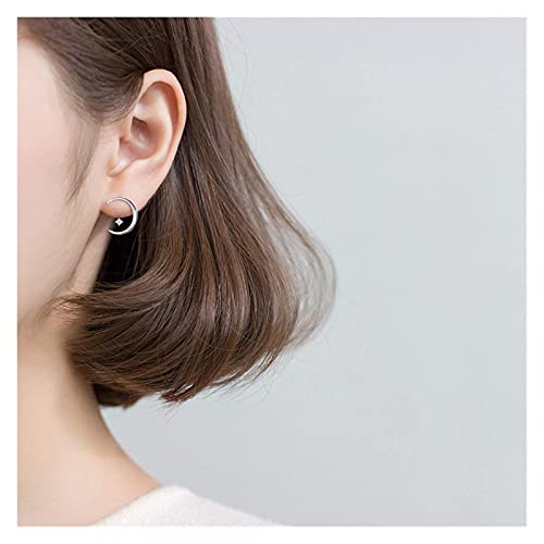 Boucle d'oreille lune or rose légère et solide pour soirée - 3