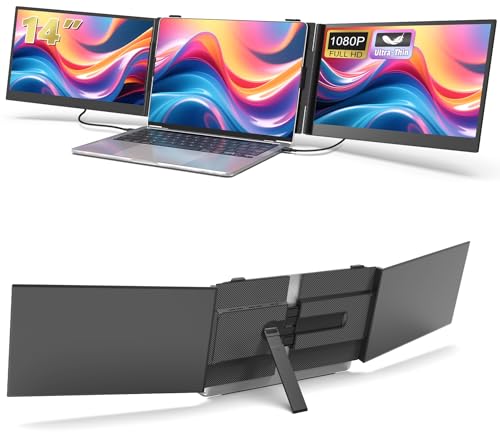 14' Triple Laptop Screen Extender, 1080P FHD IPS...
