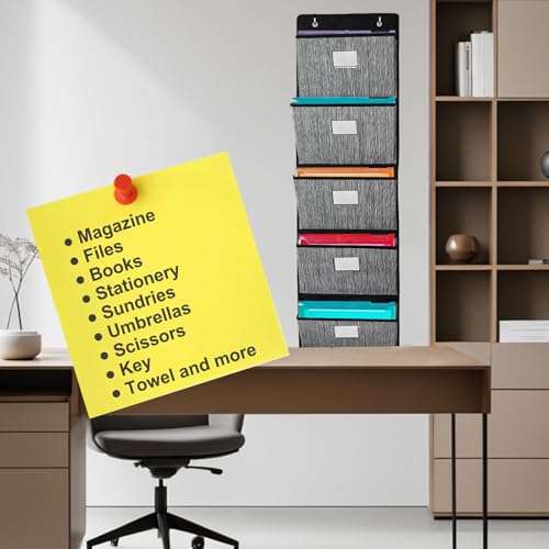 homyfort Organizador de Arquivo Sobre A Porta, Pastas de Arquivo Suspensas, Organizador de Parede co