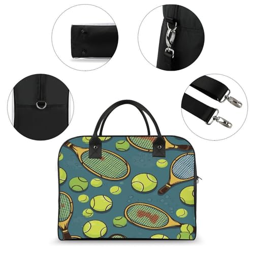 Bolsa para portátil con estampado de tenis y correa ajustable miniatura 6