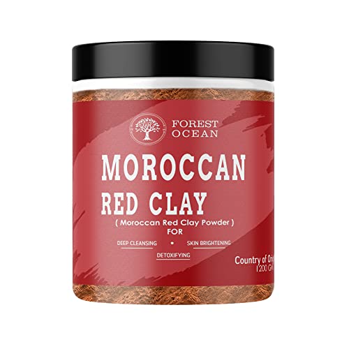Image of Forest Ocean 100% Pure Moroccan Red Clay Powder For Skin Care Treatment & Healing, Face Masks & Scrubs, Heal Dry & Oily Skin - 200g