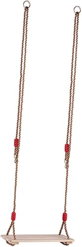 Miniatura 9 de Juego de columpios de madera con asiento antideslizante y cuerda de nailon grueso para adultos, columpio colgante para interiores y exteriores, para
