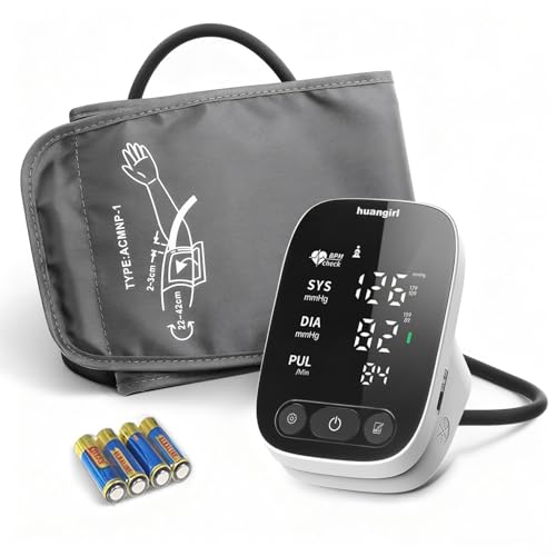 huangirl Upper Arm Blood Pressure Monitor, Blood Pressure Monitors for Home Use, Talking Automatic Blood Pressure Monitor LED Color Screen Large BP Cuff 8.7-17 Inche for 2 Users