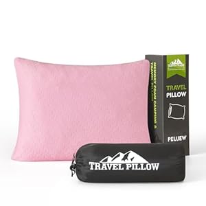 PEUJEW Memory Foam Campingkissen Aprikosenrosa S