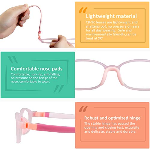 Image of VisionGlobal Blue Light Blocking Glasses for kids, Anti Eyestrain and Blurry, Computer Glasses, Anti Glare