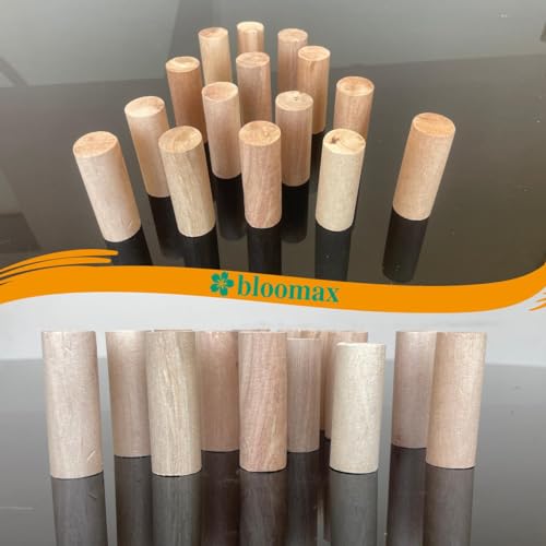 Image of BLOOMAX Wooden Dowel Rods - 45 Pcs Sanded Full-Finish Craft Sticks for Woodworking & DIY - 20mm x 2 Inch Round Dowels for Art Projects, Repairs, Building Material