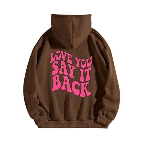 Pullover Damen Winter Brief Print Hoodie Langarm Kapuzen Sweatshirt Top...