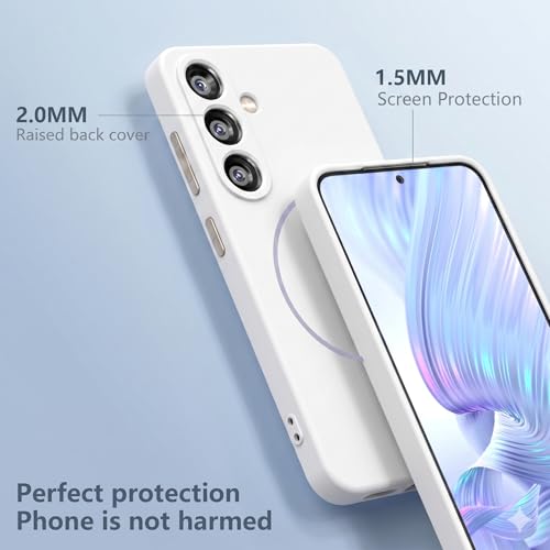 Image of DIZORO Microfiber Candy Case Compatible with Samsung S26 5G Smooth Touch Cushion Liquid Soft Silicone Gel Rubber Phone Cases Non-Slip Full Body Protective Shockproof Back Cover - White