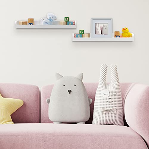 Melannco Floating Arc Wall Shelves For Nursery, Bedroom, Living Room, Kitchen, Set Of 2, White #TOP1