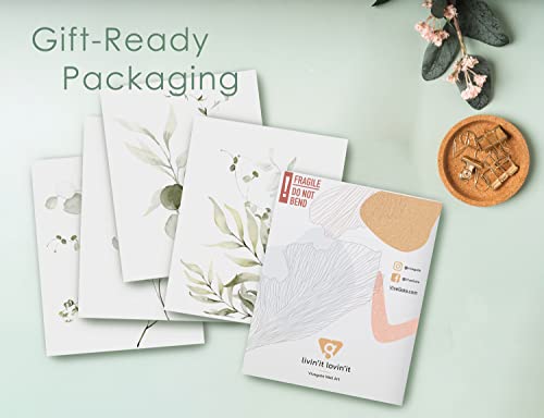 Vivegate Light Botanical Plant Wall Art Prints - Set Of 4 Plant Wall Decor Prints Floral Kitchen Flower Leaves Wall Art Boho Leaf Eucalyptus (Medium - 8"X10", Light Green) #TOP7