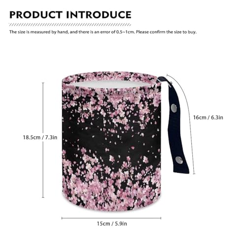 Image of Cherry Blossom Collapsible Accessories Trash Can Car Trash Bin Foldable Car Trash Can Bags Universal Garbage Bin Decoration Car Interior for Car SUV Trucks Universal