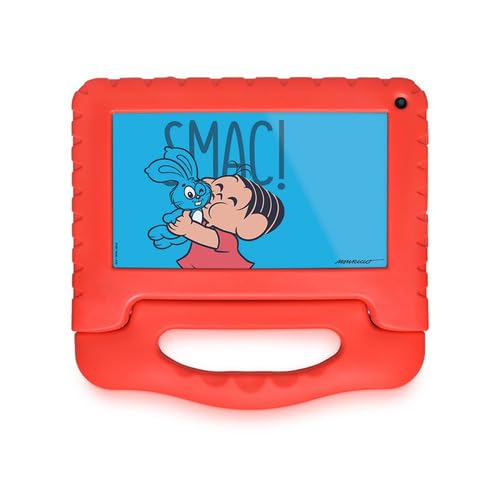 Tablet Multi Turma da Mônica 4GB RAM + 64GB Armazenamento + Tela 7 pol + Case + Wi-fi + Android 13 (