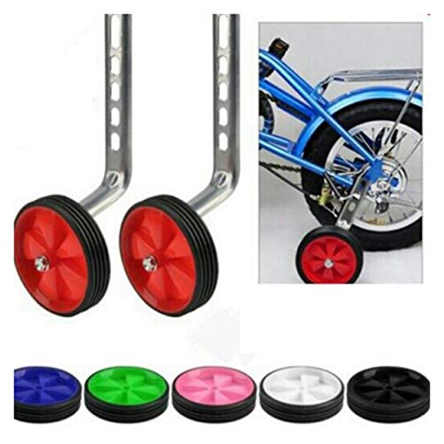 Ruedas de entrenamiento para bicicleta, ruedas fijas, accesorio para bicicletas infantiles, ruedas de equilibrio ajustables, soporte resistente, rueda trasera universal (Color: Azul, Rojo) miniatura 2