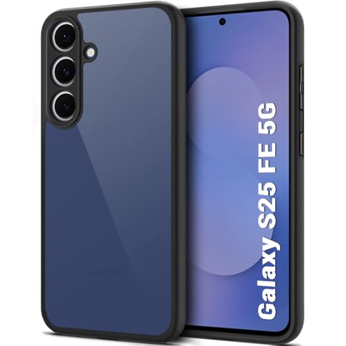 Image of TheGiftKart Hybrid Shockproof Back Cover Case for Samsung Galaxy S25 FE 5G | Hard Back Cover Case for Samsung Galaxy S25 FE 5G (PC & TPU, Transparent Clear Back, Black Sides)