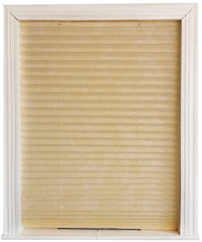 Ecfac Easy Up & Down Pleated Window Shades,Temporary Window Blinds,36In X 64In (Fits Window Width 18"-36"), 2Pcs-Pack, Light Filtering,Easy Trimming And Installing, (Natural #TOP2