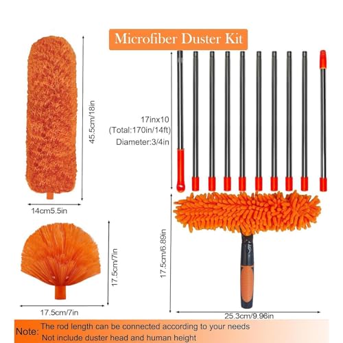 Plumeau pour plafonds anti toile d'araignée avec manche ergonomique extensible - 6