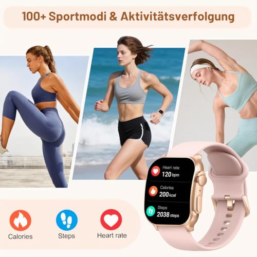 Smartwatch Damen, 2.01" HD AMOLED Display, Fitnessuhr mit Telefonfunktion – Ansicht 4